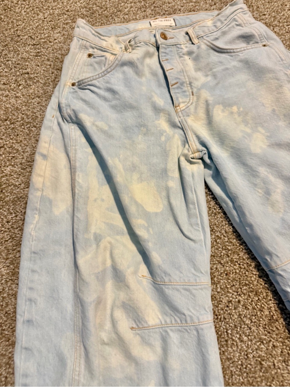 Womens Faded & (Acid Washed) Light Blue Barrel Jeans - Picture 2 of 8
